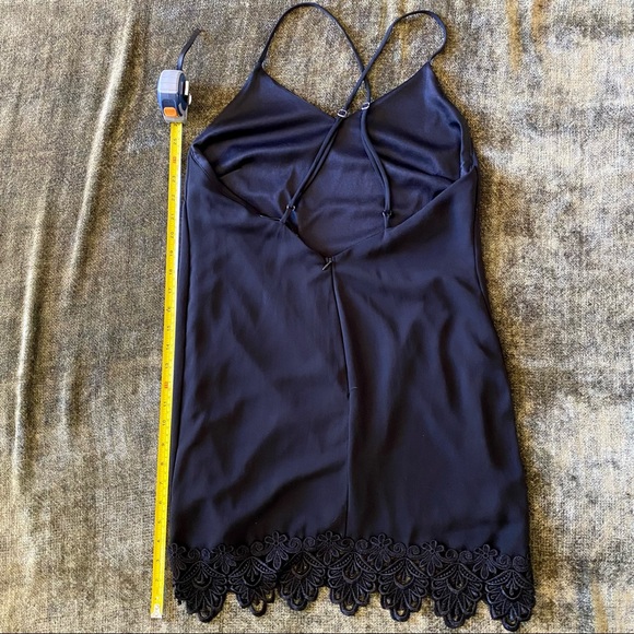 Honey Punch Black Slip Dress With Lace Trim - Picture 7 of 12
